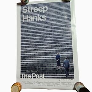 The Post 2017 Original Advance Movie Poster 27x40 Meryl Streep Tom Hanks D/S